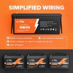 Litime 12V 300Ah LiFePO4 Lithium Battery 3840Wh For RV Marine Solar-refurbished