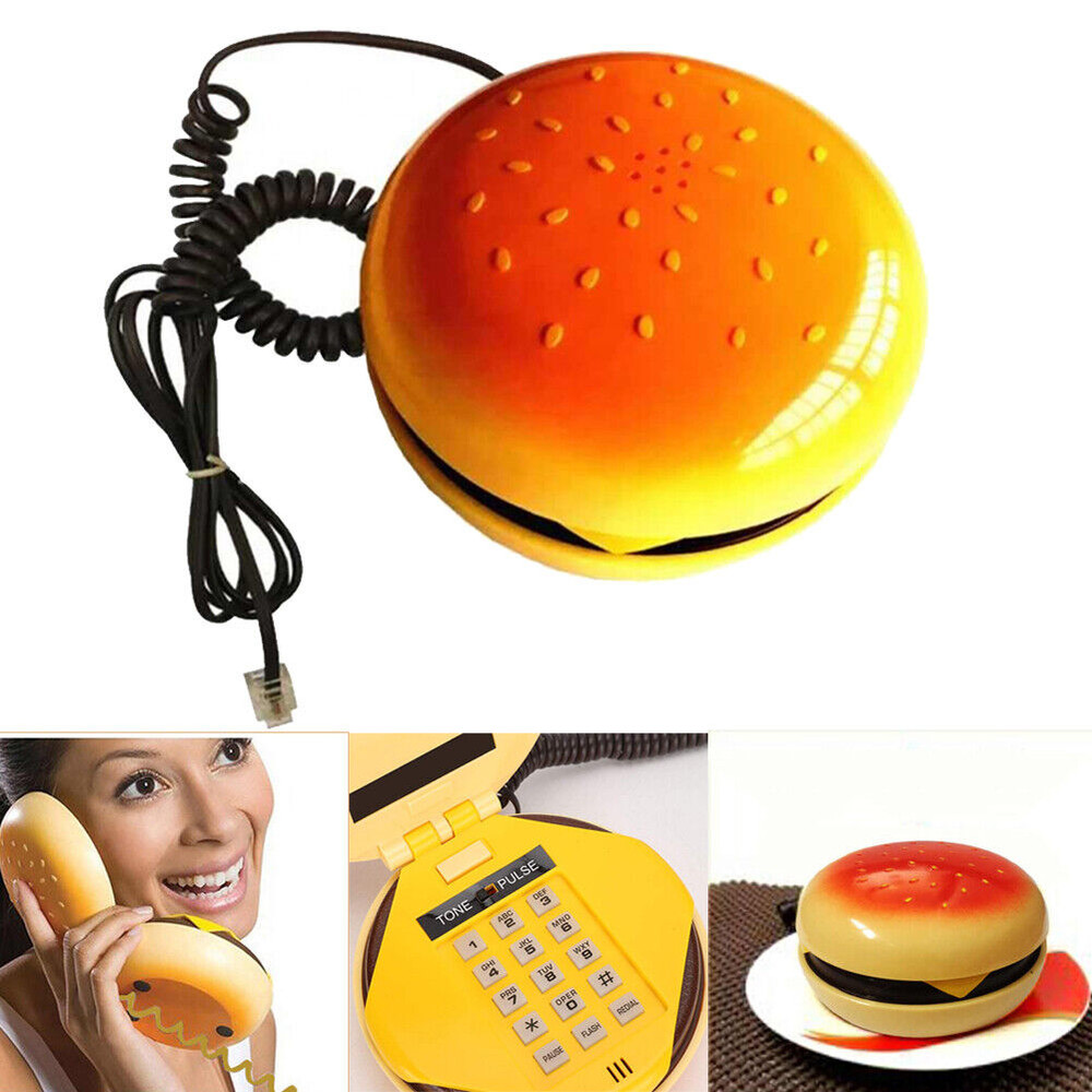 Cute Hamburger Shape Cheeseburger Burger Phone Telephone Desktop Home Decor Gift