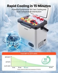 VEVOR 12 Volt Refrigerator Portable Car Fridge Electric Freezer 12.68 QT/ 12L