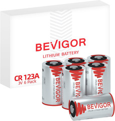 CR123A 3V Lithium Batteries 6 Pack,1500mAh Photo Battery, 3 Volt 123 Battery Lit