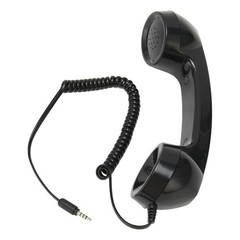 Retro Phone Handset Radiation-Proof Receiver For Mobile/PC (Black)