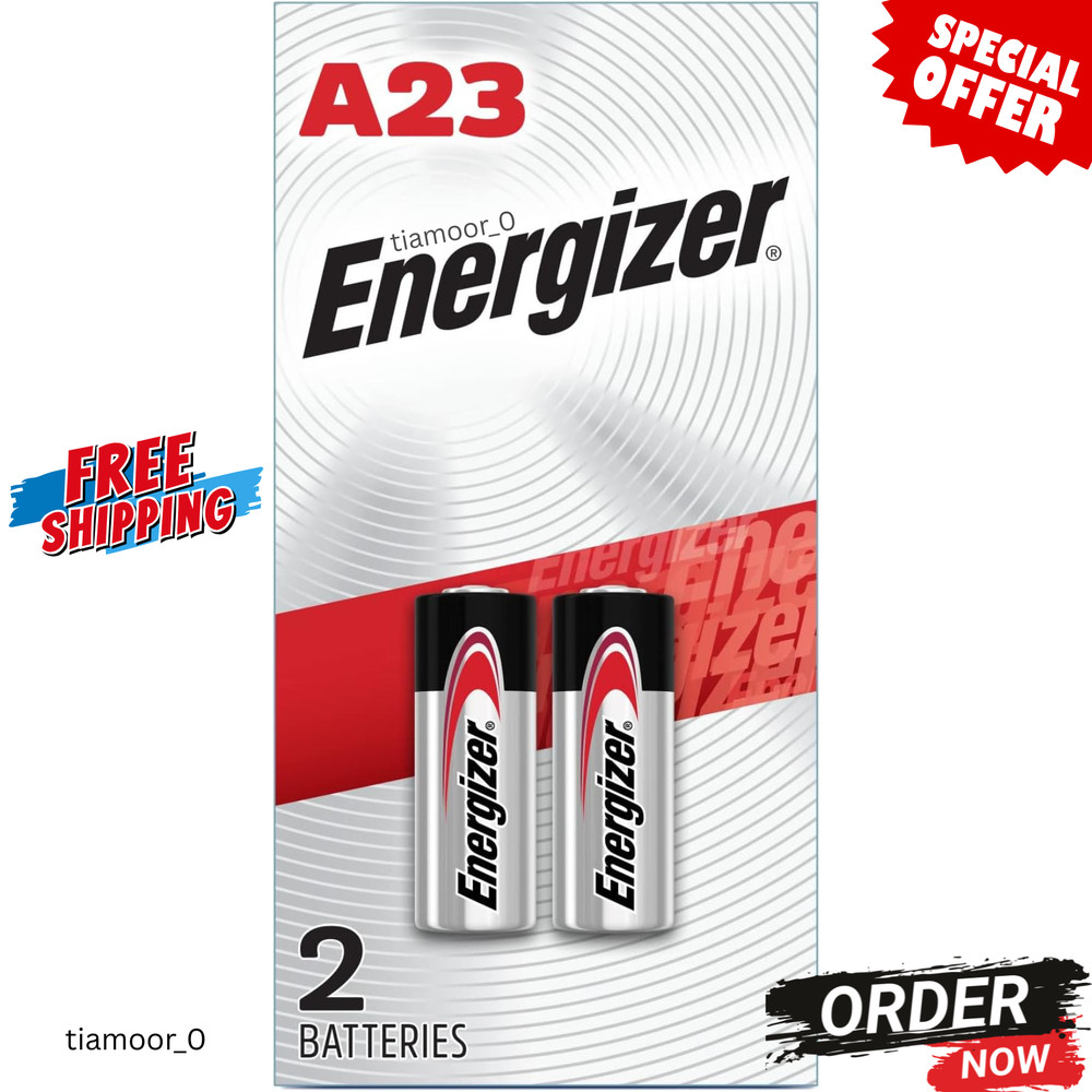 Energizer A23 Battery 12Volt 23AE 21/23 GP23 23A 23GA MN21 2 Pack Sealed