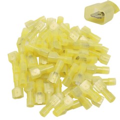 50PCS 12-10 AWG Yellow Fully-insulated Male Wire Spade Crimp Terminal Connectors