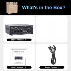 Home Audio Stereo Amplifier AK45: 300Wx2 Bluetooth 5.0 High-Power Receiver