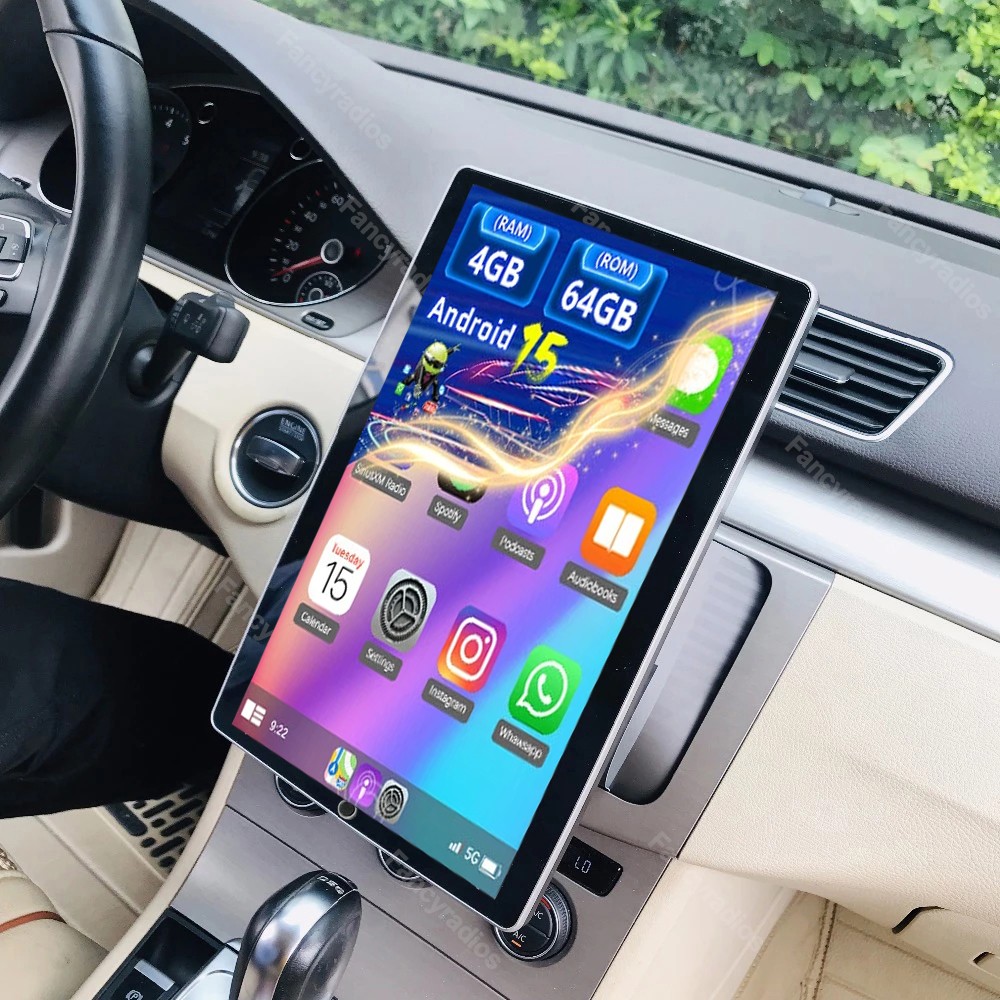 Android 15 Carplay Double 2DIN Rotatable 10.1″ Touch Screen Car Stereo Radio GPS