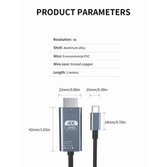 USB C Type C to HDMI Cable Video Converter Adapter For iPhone 17 16 15 Samsung