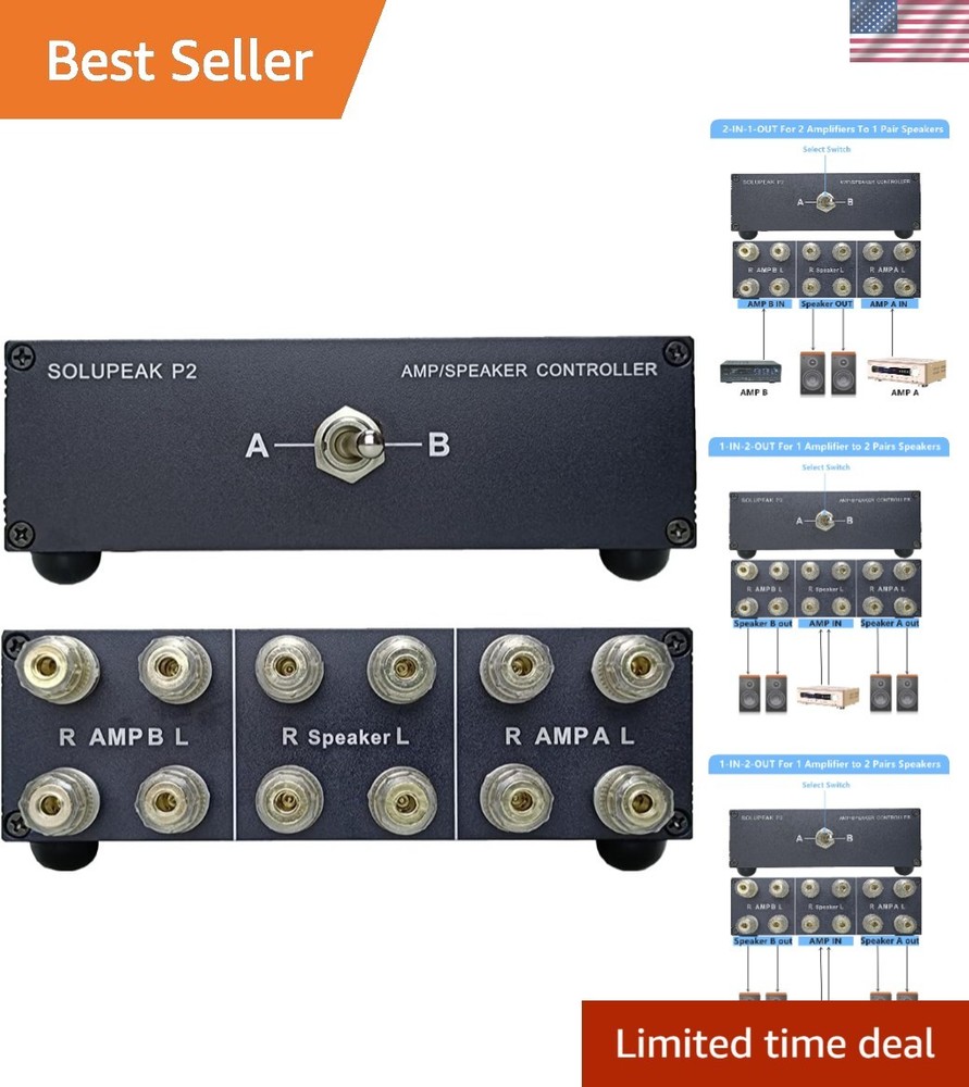 P2 21-IN-12-OUT Amp Amplifier Speaker Switcher Selector Switch Splitter 2-way…
