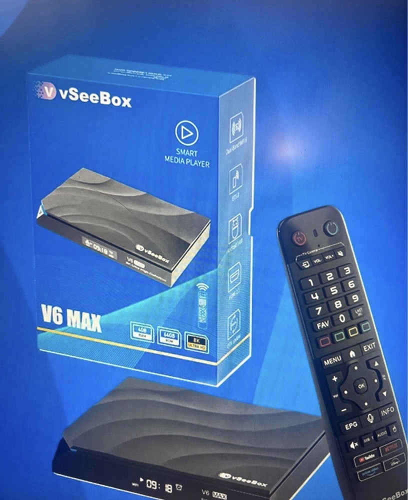 vSeeBox V6 MAX 6K Android Wi-Fi Streaming Box 64GB HDMI Dolby Digital Remote