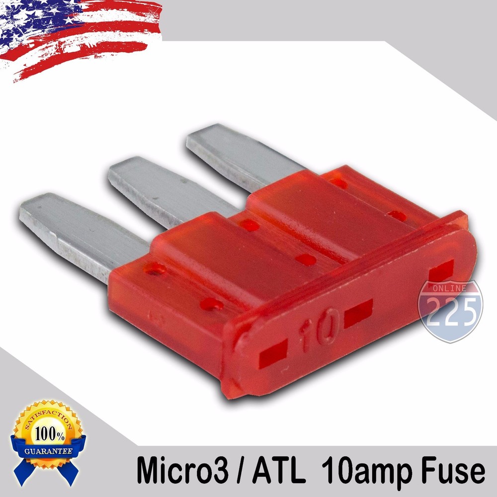 5 Pack 10A Micro3 Blade Fuse 10 AMP ATL 32V Automotive Car Truck Boat Marine RV