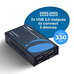 USB 2.0 Over Ethernet Extender Upto 330 Feet Power Over Cable, KVM