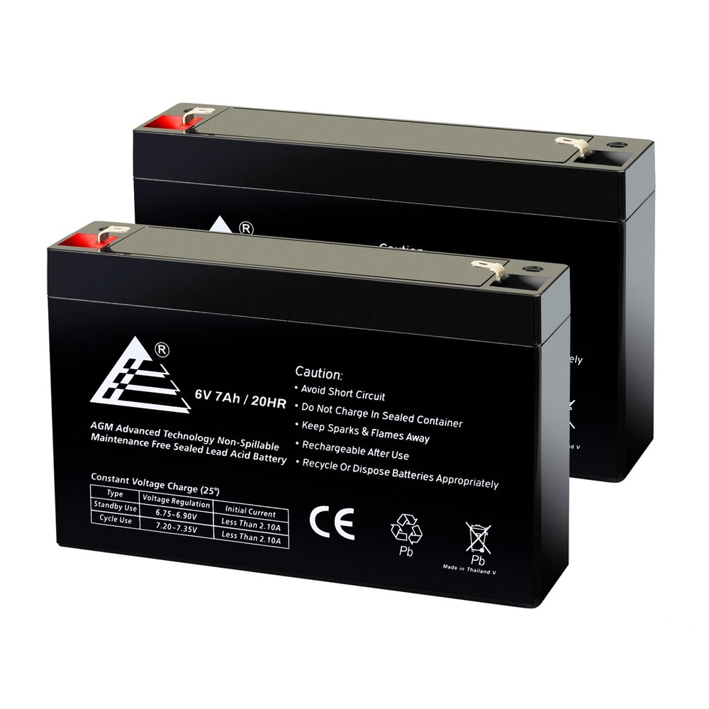 ExpertBattery 6V 7Ah SLA Battery Replacement for Toyo 3FM7 – 2 Pack