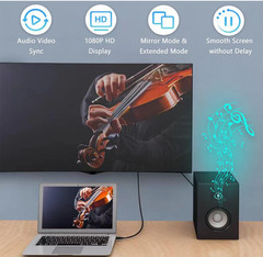 USB to HDMI Adapter Cable, USB 3.0 to HDMI Cable Male HD 1080P Monitor Display A