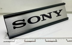 Sony Logo Desk Sign – Custom Black & Silver Aluminum Reversible Insert