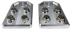 Sky High Car Audio Flat Battery Terminals Multi Spot 4 Connector Pair Aluminum