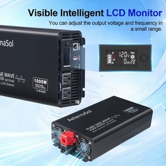 1000W 2000W Pure Sine Wave Inverter 12V DC to 120V AC Converter Remote Control