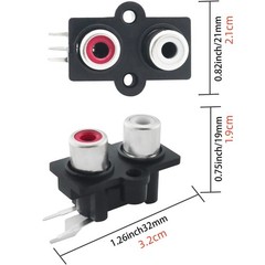 Brand New 2PCS RCA Female Socket Panel Mount Connector for Left & Right Audio