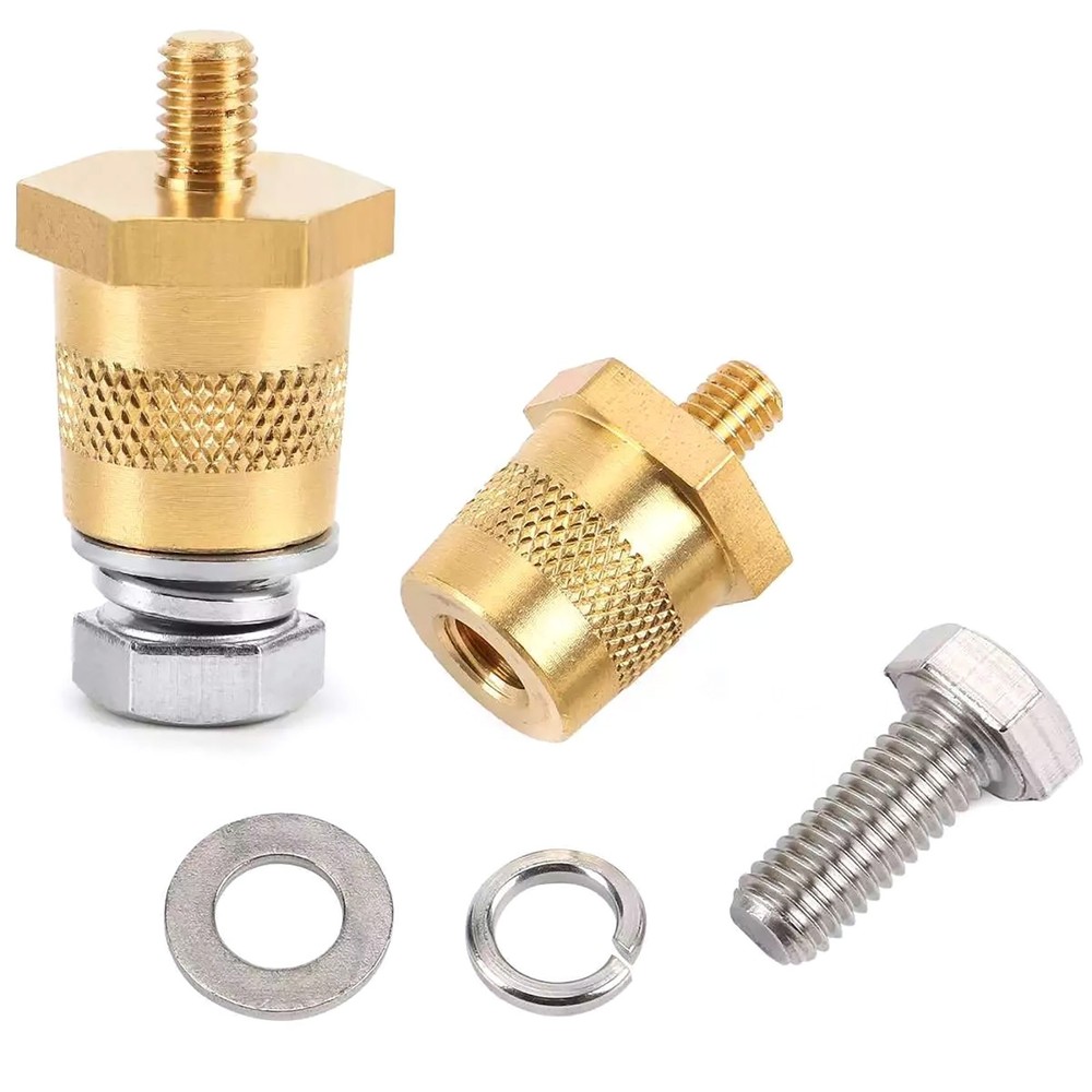 2*Battery Pole Adapter Terminal Connector Fittings M6 Thread Post Adapter