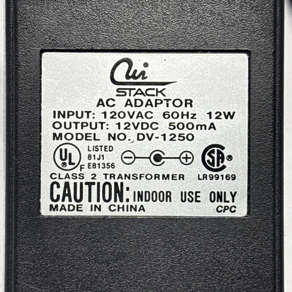 DV-1250 CUI STACK DV-1250 12V 500mA Power adapter- Tested – Free Shipping