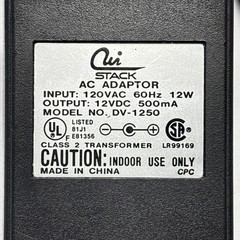 DV-1250 CUI STACK DV-1250 12V 500mA Power adapter- Tested – Free Shipping