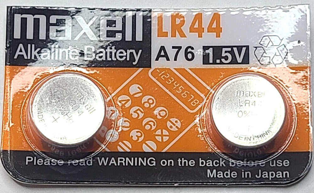 2 PACK LR44 MAXELL ALKALINE A76 L1154 AG13 357 (GOOD EXPIRE 10/32) FREE TRACKING