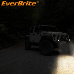 EverBrite 2PCS 4 Inch 60W Led Pods Off Road Light Pods White Amber Strobe 6 Mode