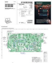 SONY ICF-SW100S INSTRUCTION + SERVICE MANUALS + COLOR AD + 11×17″ COLOR DIAGRAMS