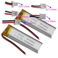 3.7V 1000mAh 3.7Wh Rechargeable Li-Polymer Li Lipo Battery 901860 JST Connector