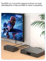 RCA AV to HDMI Converter 4 in 1 out 1080P For TV Audio Video Composite Switcher