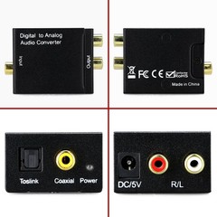 Digital To Analog Audio Converter Adapter (Black)