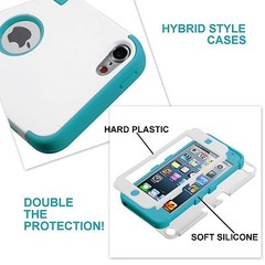 For iPod Touch 6th Gen – Hard & Soft Rubber Hybrid Rugged Armor Impact Case Skin
