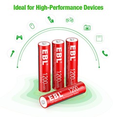 EBL 1.5V AA AAA Rechargeable Li-ion Batteries/ Optional 1.5V Charger Lot