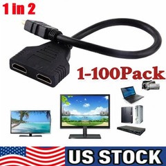 4K HDMI Cable Splitter Adapter 2.0 Converter 1 In 2 Out 1 Male to 2 Female lot