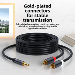 3.5mm Stereo Jack to 2 x RCA Twin PHONO Audio Cable Aux Lead 1m 1.5m 2m 3m 5m