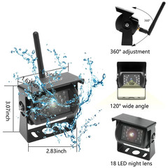 1080P Wireless 7″ Truck Quad Monitor Backup Camera for Trailer RV