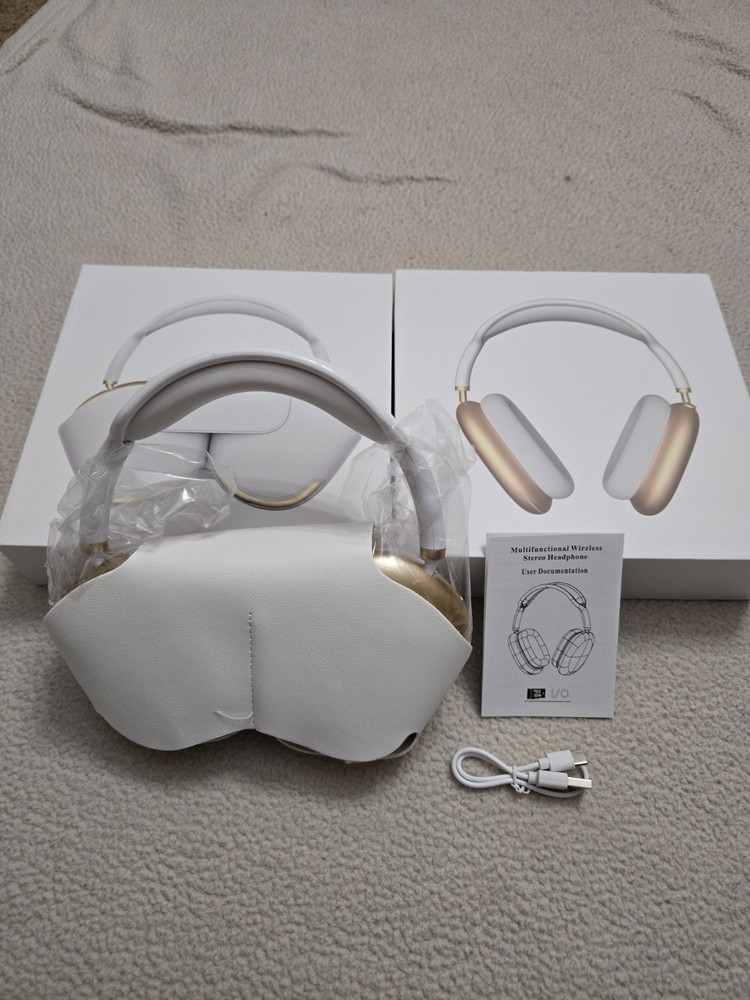 Unbranded Mxa Wireless Stereo Headphones – White/Gold – NEW