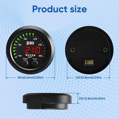 ZHSYMX Universal 52mm Water Temperature Gauge with Joint Pipe: None, Green