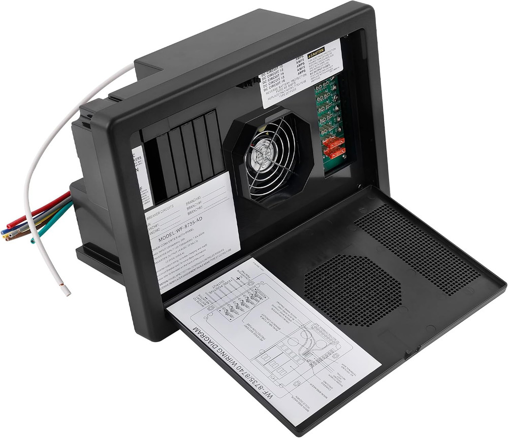 RV Power Converter 30 Amp, WF-8735-AD 12V Converter Charger with Auto Detect for