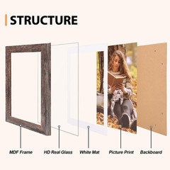 Fixwal 5×7 Picture Frames Set of 5, Rustic Brown Wood 5×7, D-Rustic