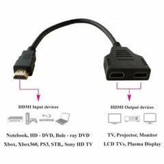4K HDMI Cable Splitter Adapter 2.0 Converter 1 In 2 Out 1 Male to 2 Female New