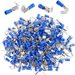 10-100PCS Blue Vinyl Insulated Piggy Back Wire Crimp Connectors Spade Terminals