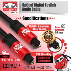 Toslink Optical Cable Digital Audio Sound Fiber Optic SPDIF Cord Wire Dolby DTS
