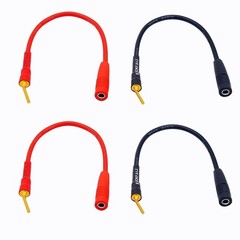 KOOKFJLLZ 2mm to 4mm Banana Plug Adapter Cable – Speaker Wire Black