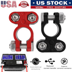 Universal 2 Car Battery Terminal Connector Top Post Positive Negative Heavy Duty