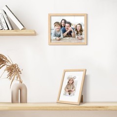 8×10 Picture Frame, Natural Solid Wooden 8×10, Matted to 5 x 7 – 3 Pack
