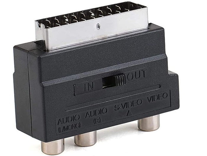 2-Way RGB Scart Composite RCA S-Video Audio Extractor Combiner