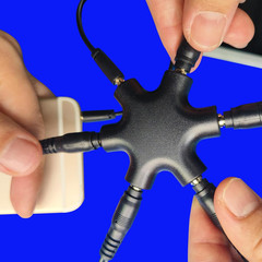 5-Jack Audio Headphone Jack Splitter 5 Way for 3.5Mm Devices Multi Earphone Aux