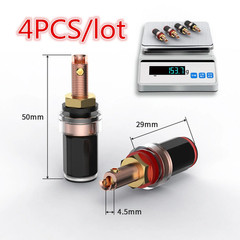 4Pcs Red Copper Plated Speaker Binding Post HiFi Banana Female Terminal Adapter