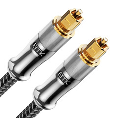 24K Gold-Plated Optical Audio Cable [10Ft/3M] – Digital Toslink SPDIF Cable Comp