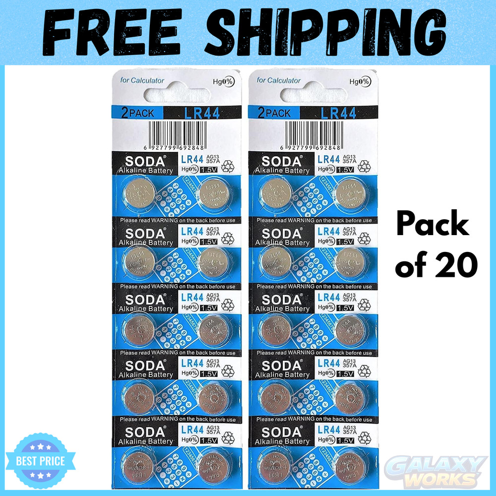 20 pack LR44 L1154F 357 Batteries 1.5V AG13 SR44 A76 Battery Coin Button Cell
