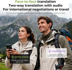 Wireless AI Translator Earbuds 135 Languages Touch Screen ENC Noise Cancel BT5.4